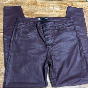 Kut From the Kloth Jeans 10 Mia Skinny Purple Coated High Rise Button Fly